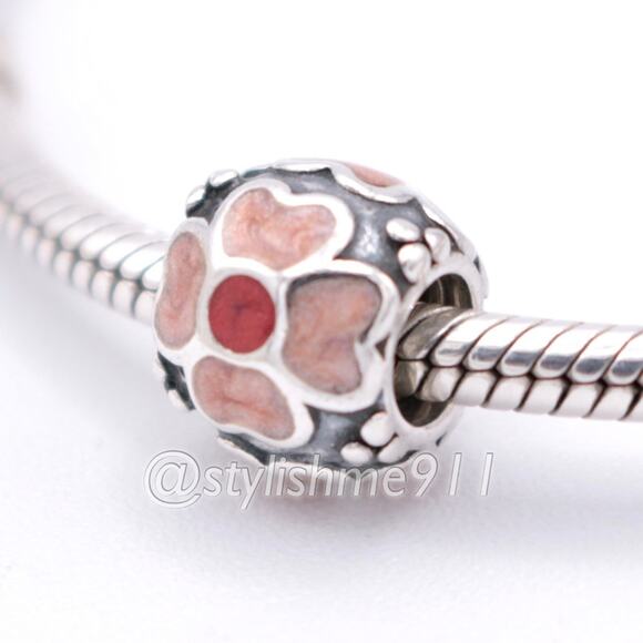 Authentic PANDORA Red Daisy Charm - 790433ER - Picture 1 of 9